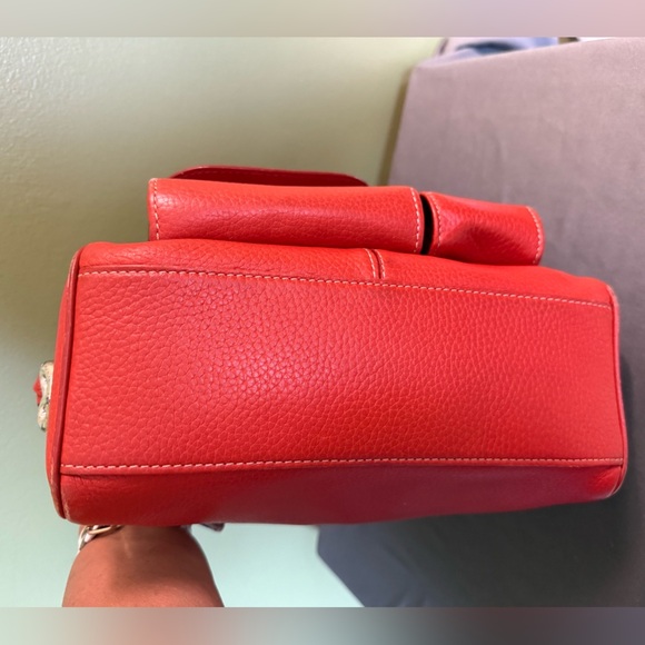 Brighton Vtg Burnt Orange Adjustable Crossbody Organizer Bag Croc Embossed - Picture 14 of 17